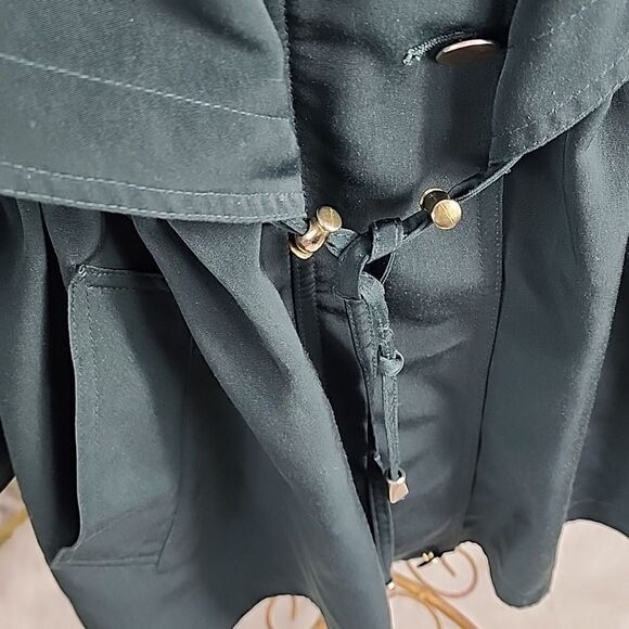 Vintage F S L Size XL Forest Green Zippered Coat with Gold Collar Chore Jacket - Picture 3 of 11